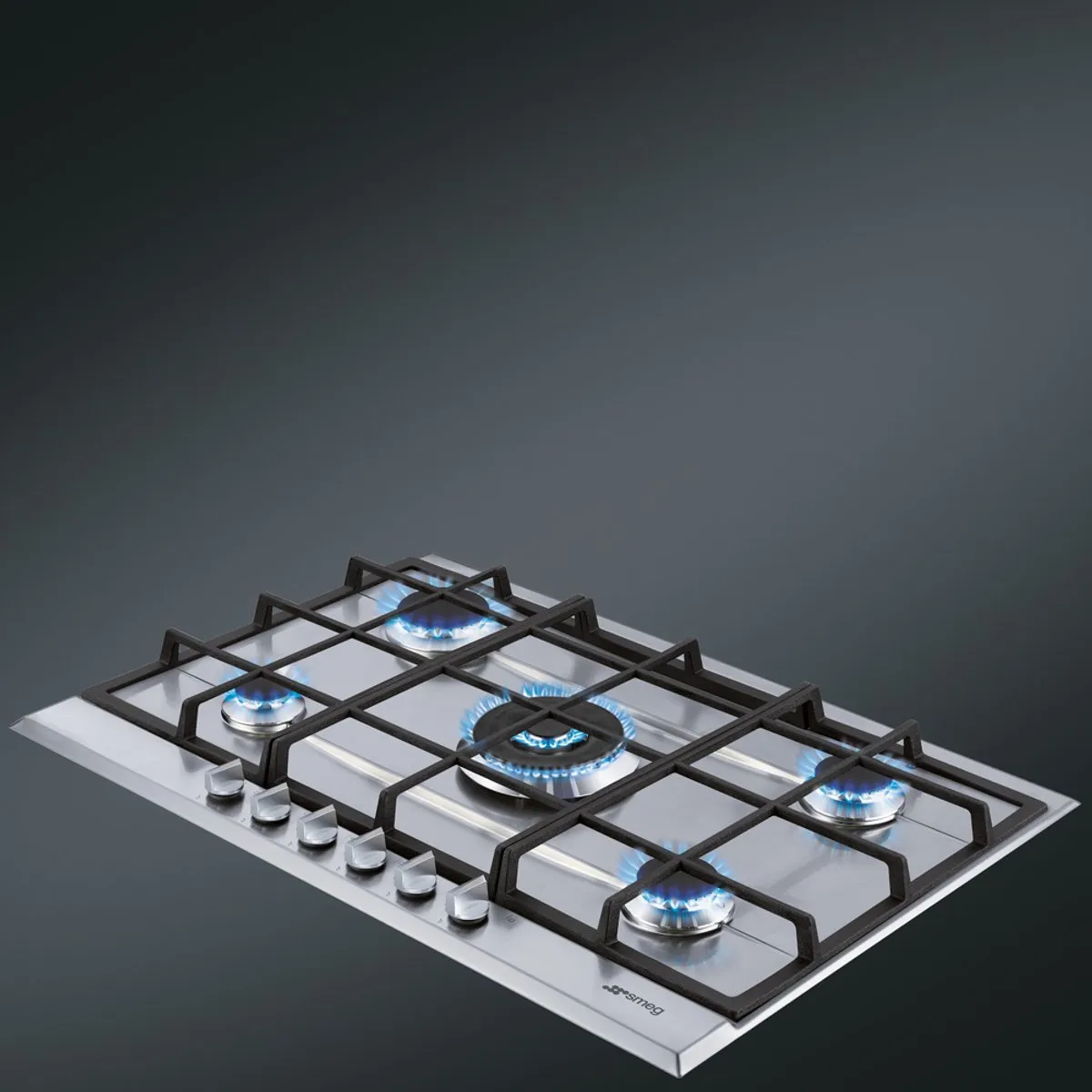 Smeg P272XGHNLK Gas Kookplaat 70cm - 5 Zones - RVS