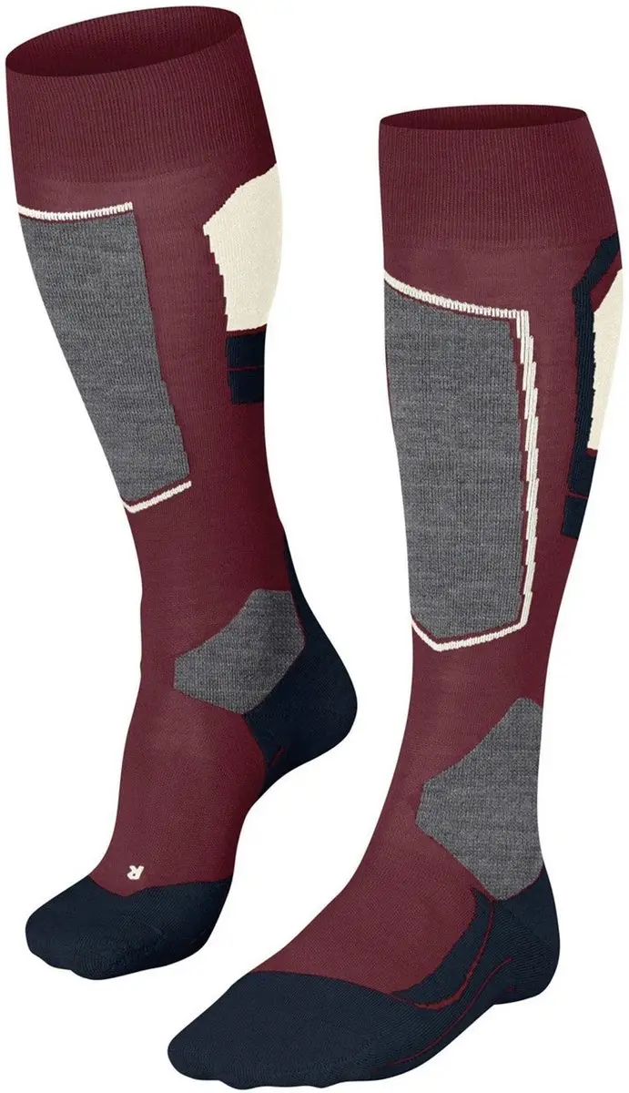 Damen SK4 warm dun wol functioneel materiaal skisokken dames merlot