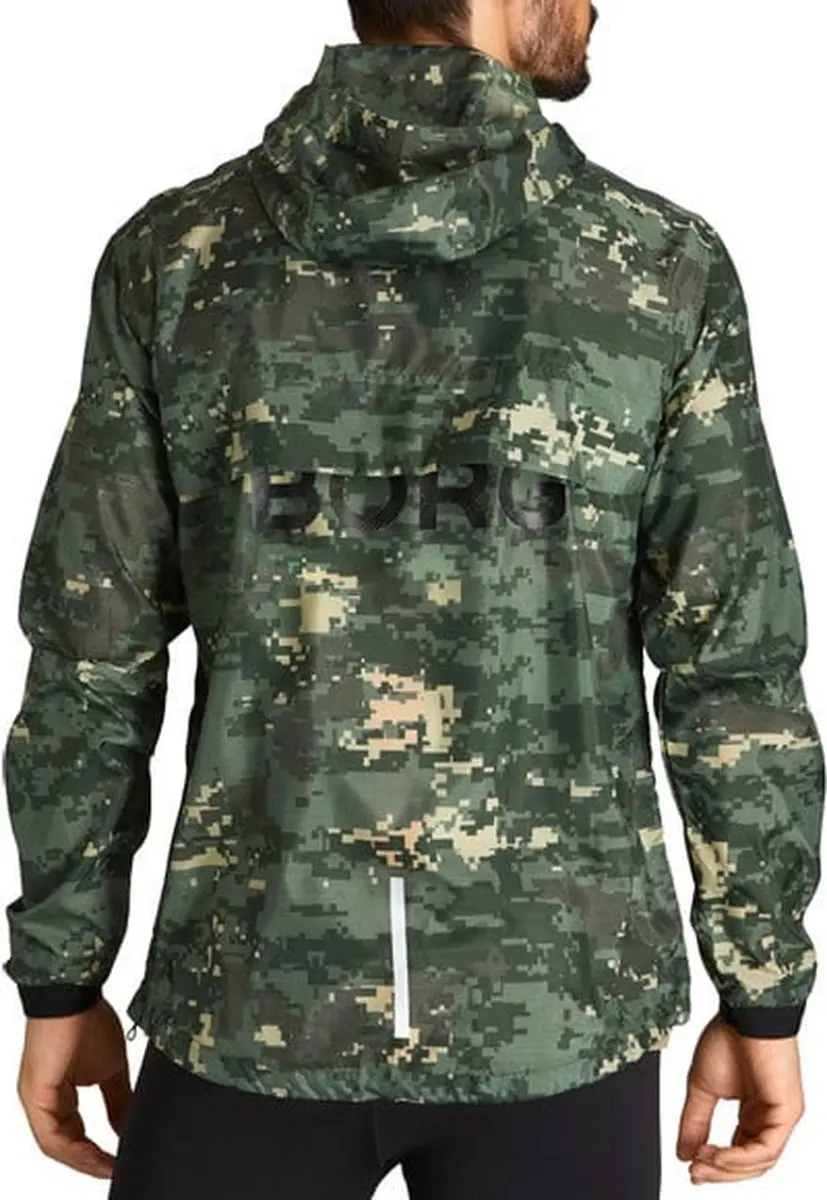 Björn Borg Borg Running Wind Jacket - Maat L - Groen/Multicolor