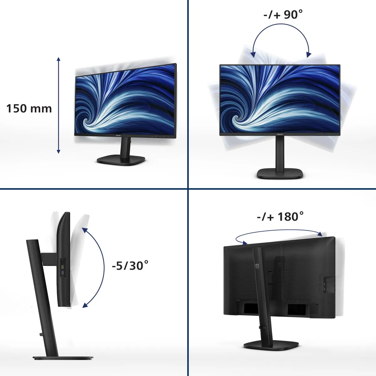 Philips 24B2U3301/00 Monitor 23.8" Full HD - Zwart