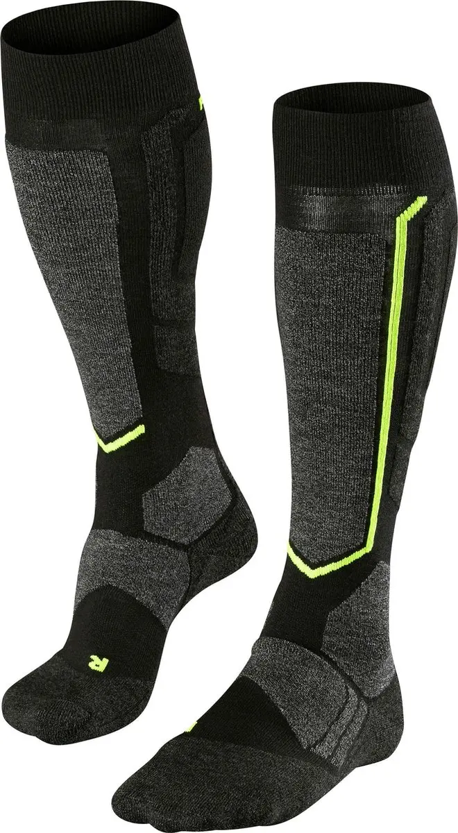 FALKE SB2 warm dik wol functioneel materiaal skisokken heren zwart