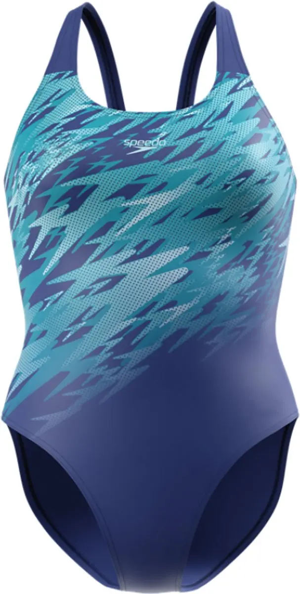 Speedo Hyperboom Placement Muscleback Badpak Dames - 42 - Blauw