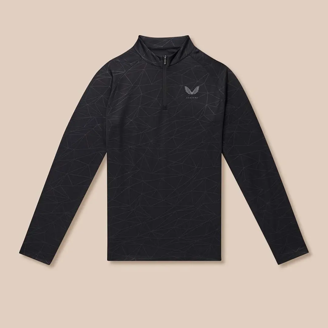 Castore Adapt AOP Sweatshirt - Halfzip - L - Zwart/Gunmetal