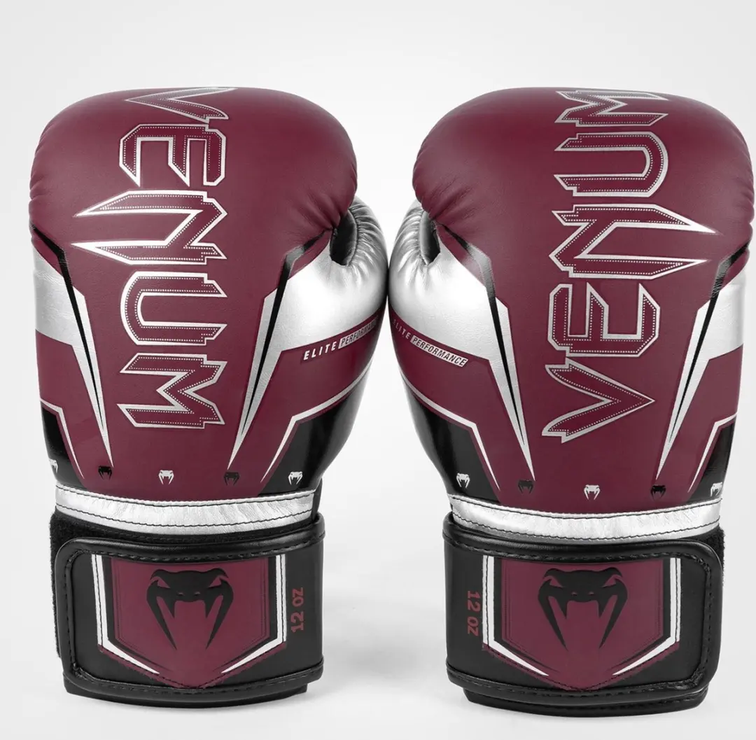 Venum Elite Evo Bokshandschoenen 12 oz - Bordeaux/Zilver - afbeelding 6 van 6
