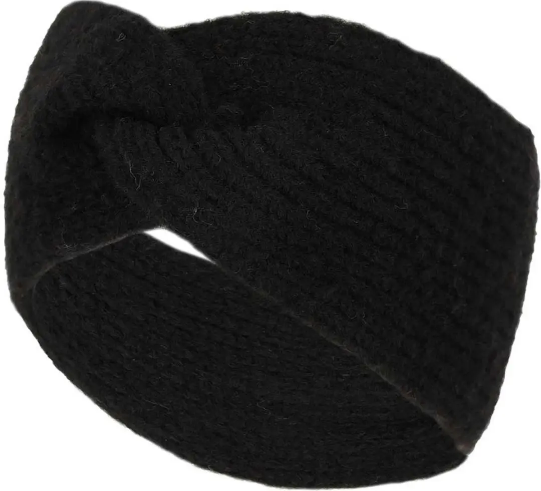 Sarlini Haarband Dames Ribbed - One Size - Zwart