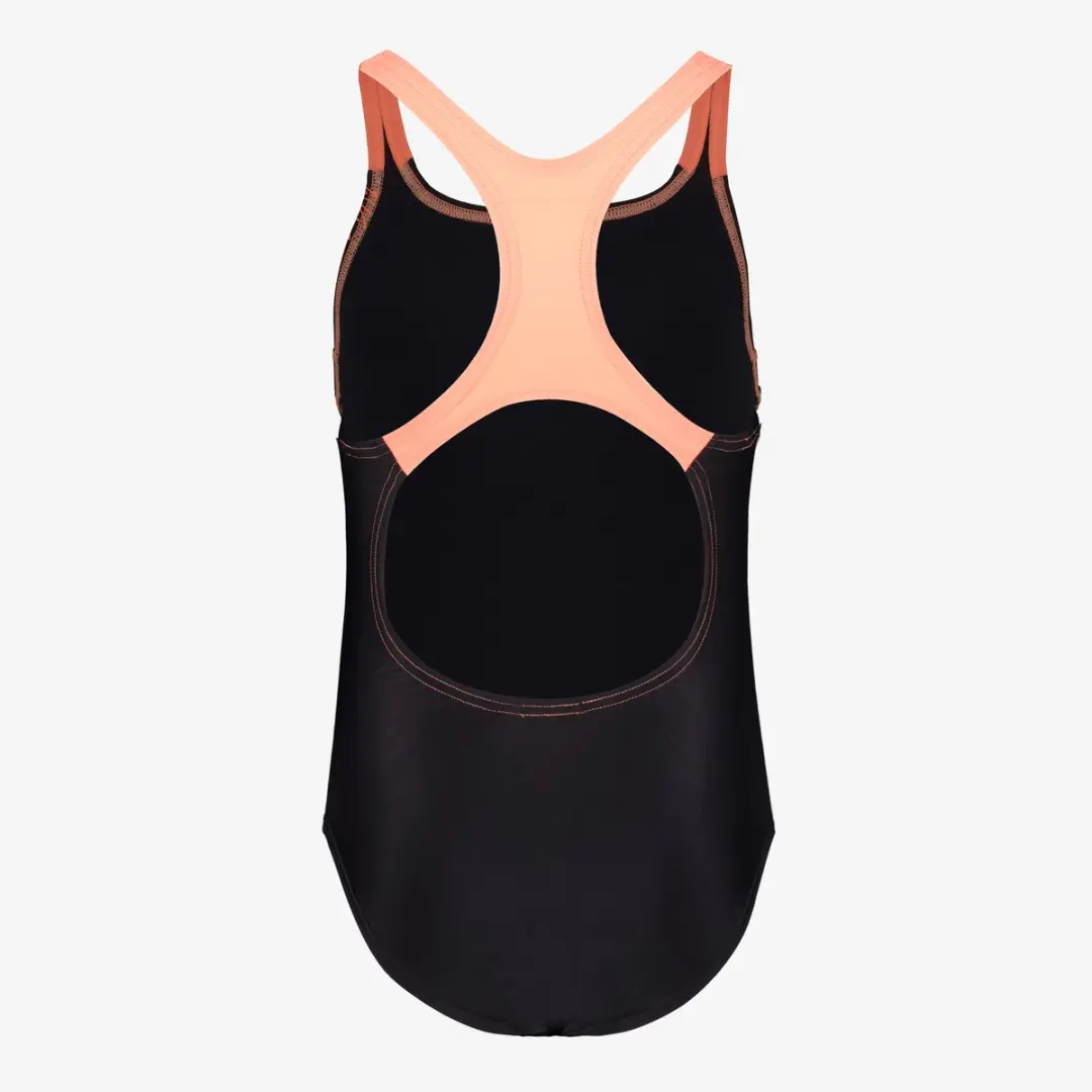 Speedo Medley Logo 1 Piece Meisjes Sportbadpak - 140 - Zwart/Oranje