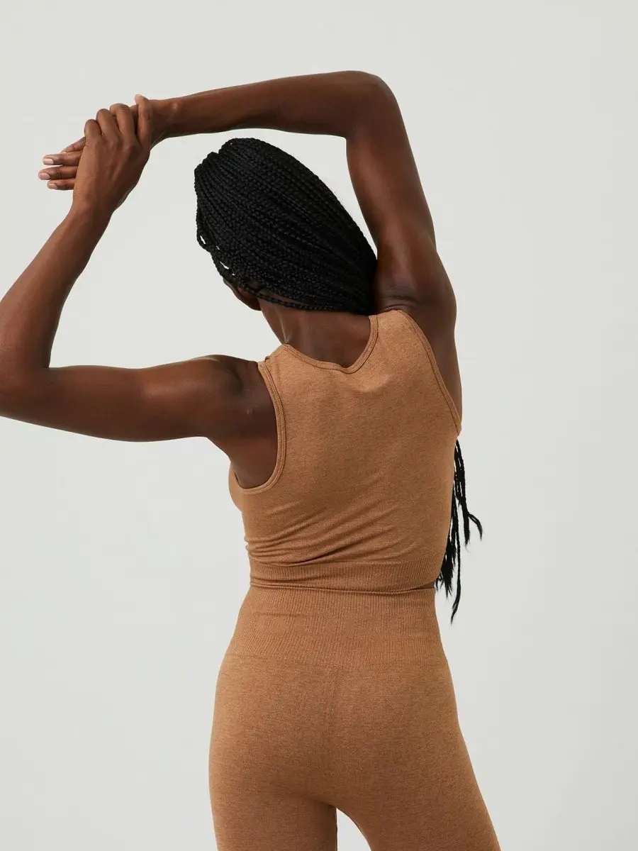 Björn Borg STHLM Seamless Light Crop Tanktop - Beige M/L