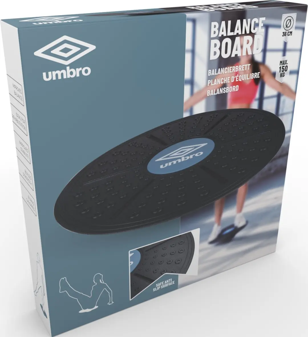 Umbro Balansbord - 36x5,5cm - Zwart/Blauw