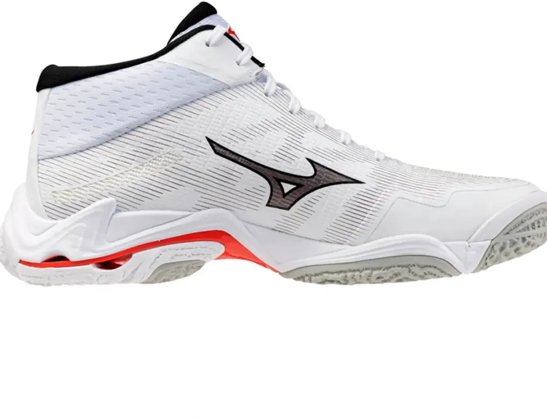 Mizuno Wave Lightning Elite Mid Indoor Schoenen 45 - Wit/Zwart/Rood