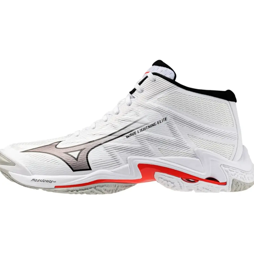 Mizuno Wave Lightning Elite Mid Indoor Schoenen 45 - Wit/Zwart/Rood