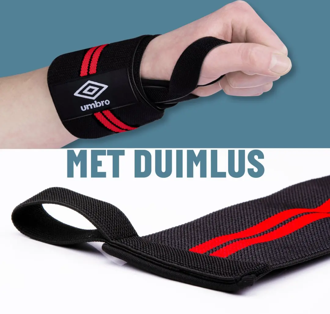 Umbro Polsbeschermers 45cm - 2 Stuks - Rood/Zwart
