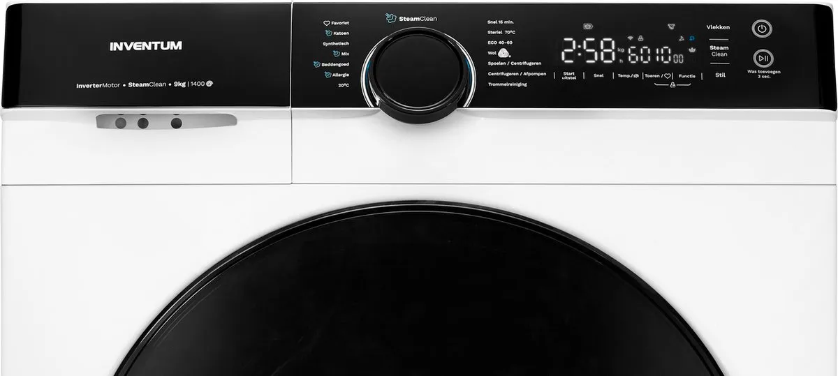 Inventum VWM9010W Wasmachine 9kg - 14 Programma's - 1400 Toeren - Wit/Zwart - afbeelding 6 van 6