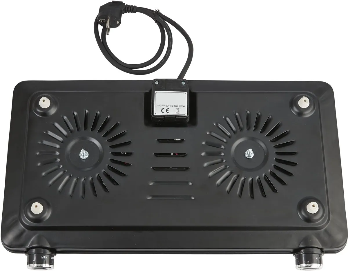 Inventum KP602B Vrijstaande Elektrische Kookplaat 2-pits - 750/1500W - Zwart