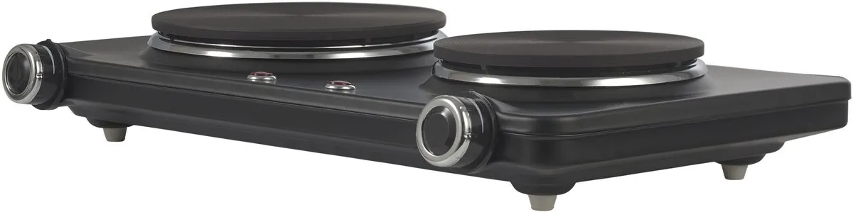 Inventum KP602B Vrijstaande Elektrische Kookplaat 2-pits - 750/1500W - Zwart