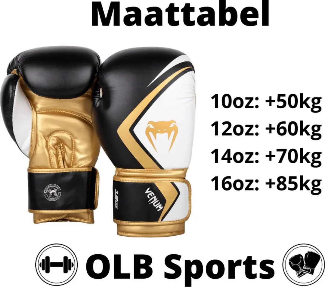 Venum Contender 2.0 Bokshandschoenen 14oz - Zwart/Wit/Goud