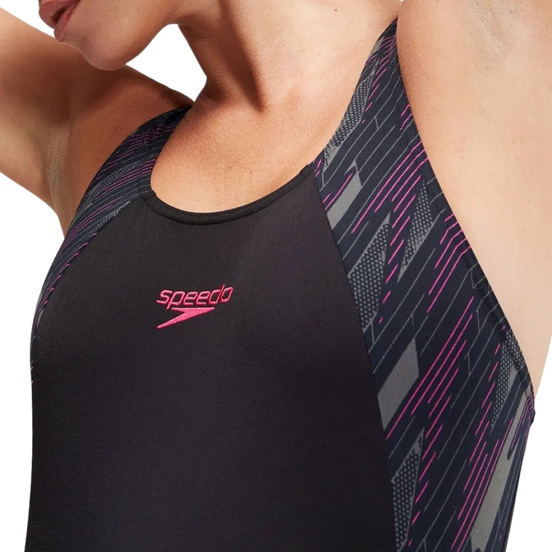 Speedo HyperBoom Splice Muscleback Sportbadpak - Maat 46 - Zwart/Roze