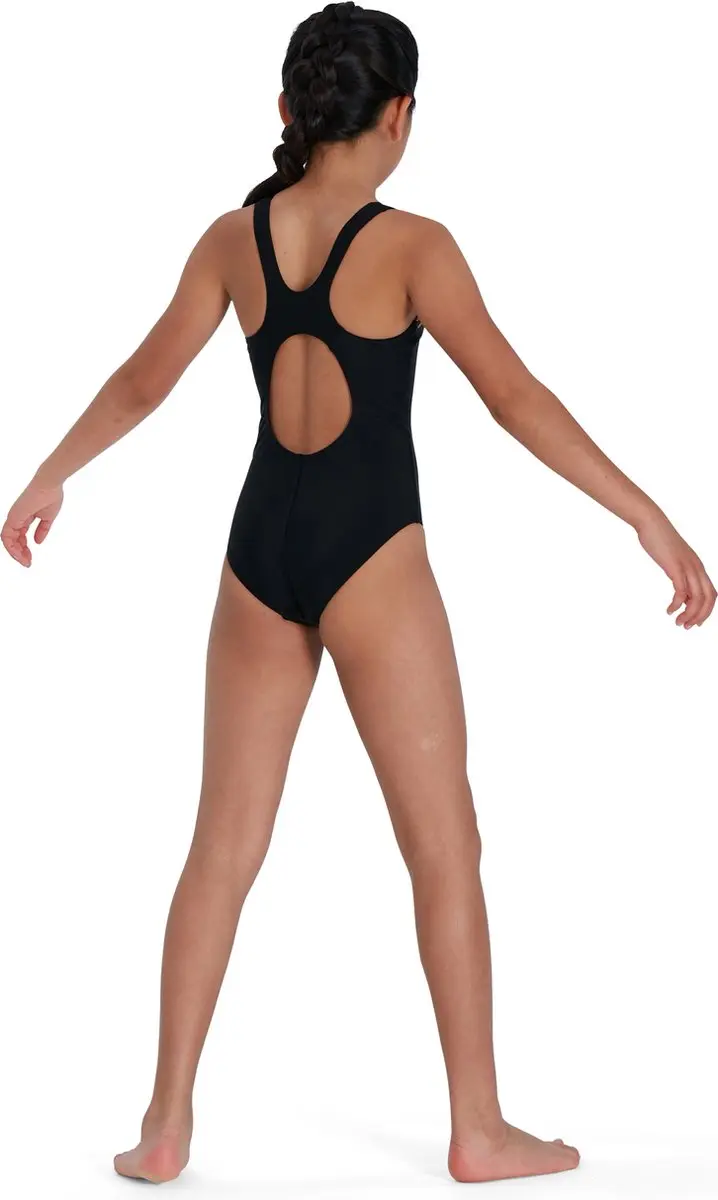 Speedo Plastisol Placement Muscleback Meisjes 128 - Zwart/ Oranje
