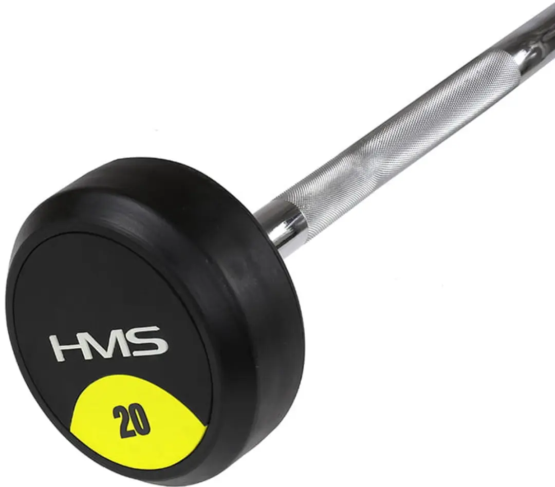 HMS GSL Gebogen Halterstang 15kg - Chroom/Zwart