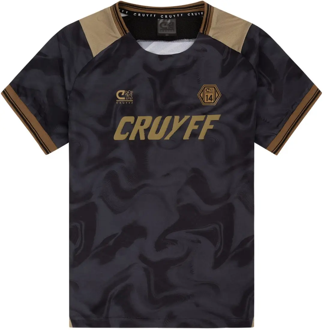Cruyff Voetbal Sportshirt 152 - Zwart/Goud