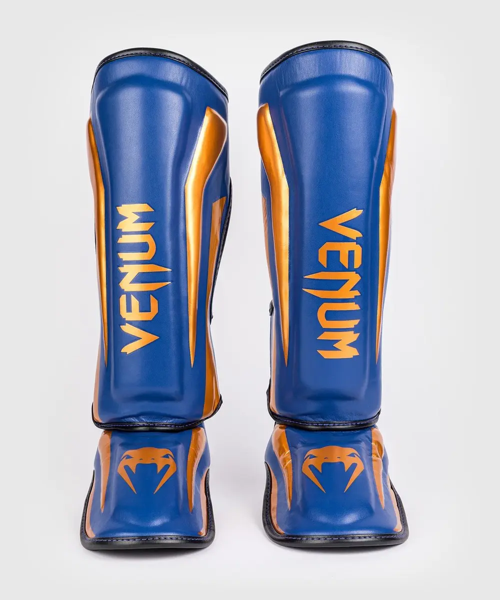Venum Elite Scheenbeschermers Special Edition Royal Blue Gold - M