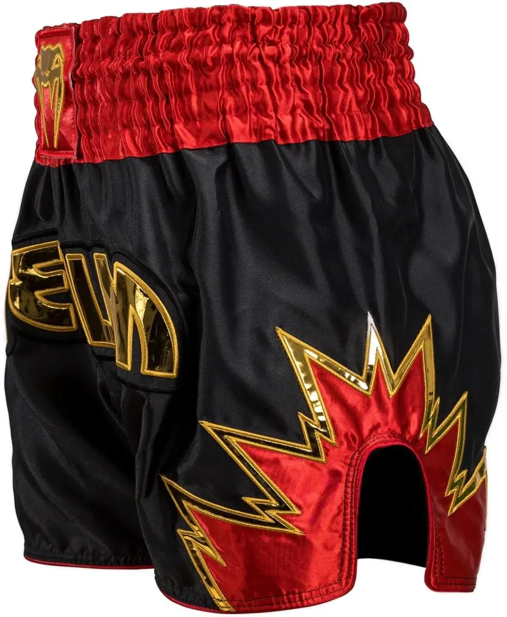 Venum Inferno Muay Thai Shorts M - Zwart/Goud/Rood