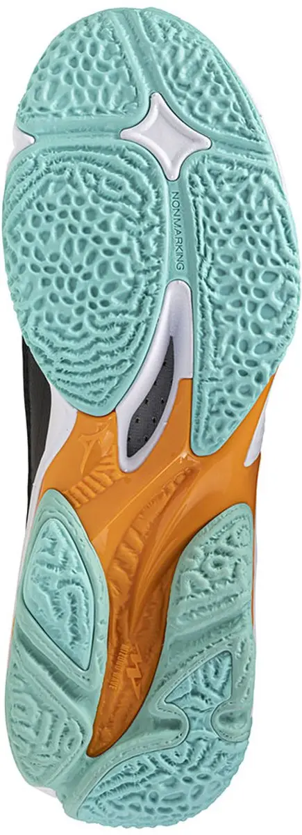 Mizuno Wave Lightning Z8 Mid Sportschoenen 42 - Zwart/Tangelo/IJs Groen
