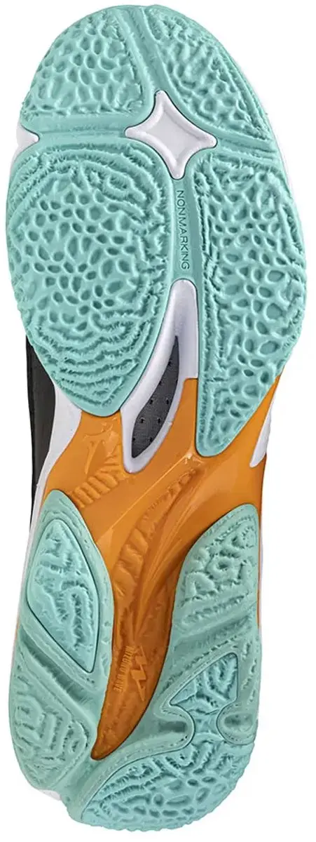 Mizuno Wave Lightning Z8 Mid Sportschoenen 42 - Zwart/Tangelo/IJs Groen