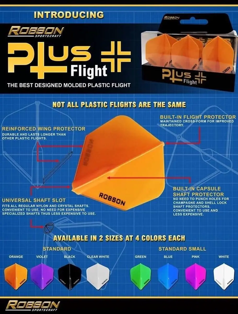 Bull's Robson Plus Dart Flights - Zwart - 3 Stuks