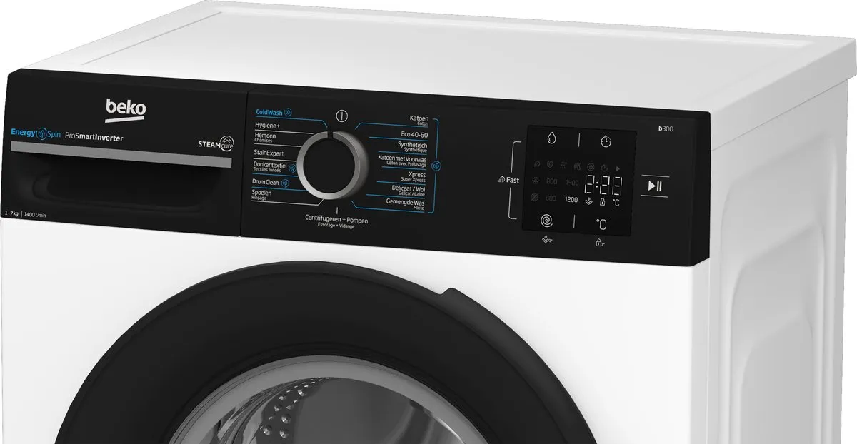 Beko BM3WFU3741B Wasmachine Voorlader 7kg 1351 RPM - Wit