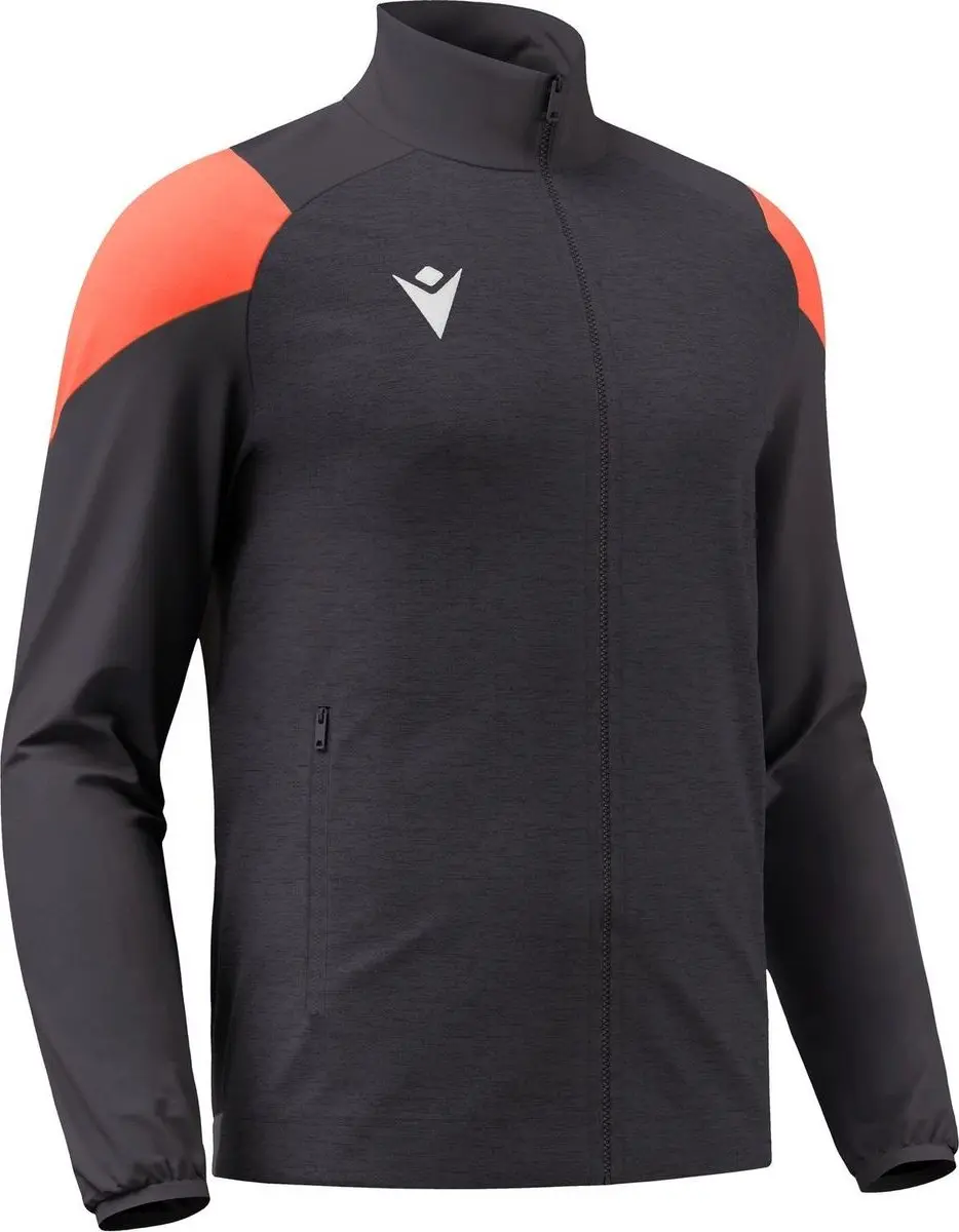 Macron Glory Vanir Top Full Zip Kinderen - Antraciet/Coral Fluor 122