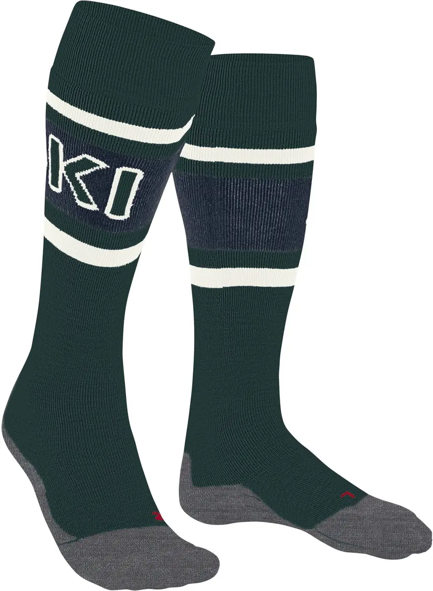 Falke SK2 Intermediate Skisokken Heren 44/45 - Donkergroen/Donkerblauw/Wit/Grijs
