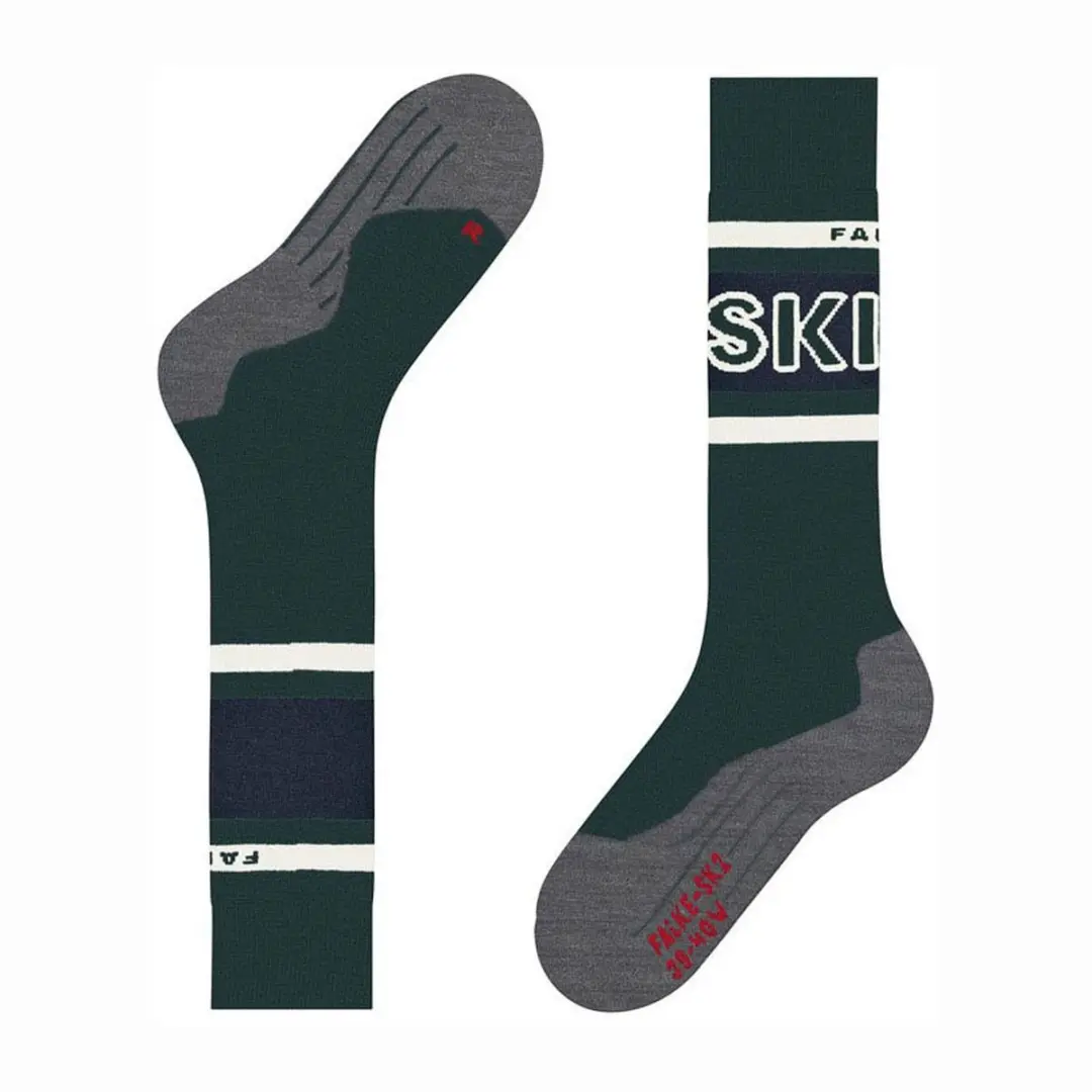 Falke SK2 Intermediate Skisokken Heren 44/45 - Donkergroen/Donkerblauw/Wit/Grijs - afbeelding 6 van 6