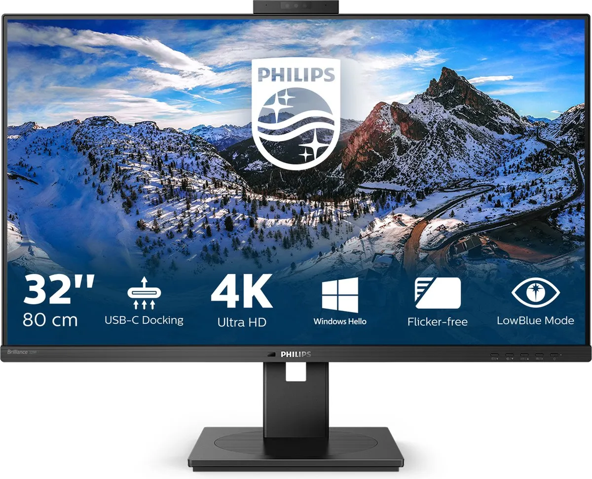 Philips P-line 329P1H 4K Webcam Monitor - 32" - USB-C 90W