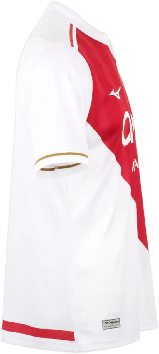 Mizuno Thuis Shirt Kind AS Monaco 2025/26 - 8 jaar - Tangorood