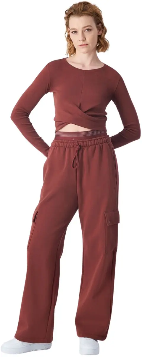 Champion Dames Crewneck Croptop - XS - Bruin