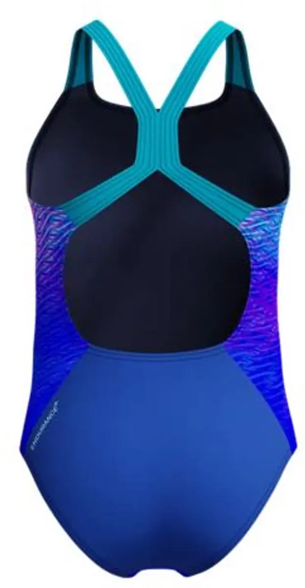 Speedo Print Powerback Meisjes Sportbadpak 152 - Blauw/Turquoise