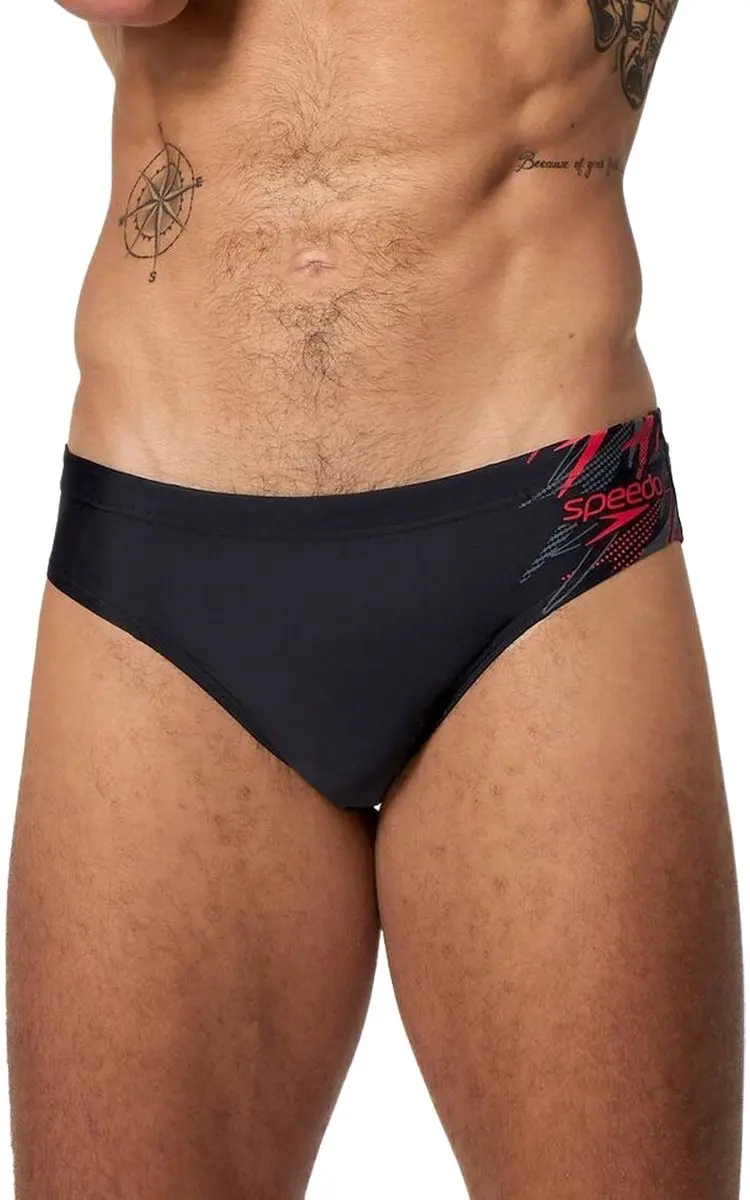 Speedo Medley Logo Zwemslip Heren - 3XL - Zwart/Rood/Grijs