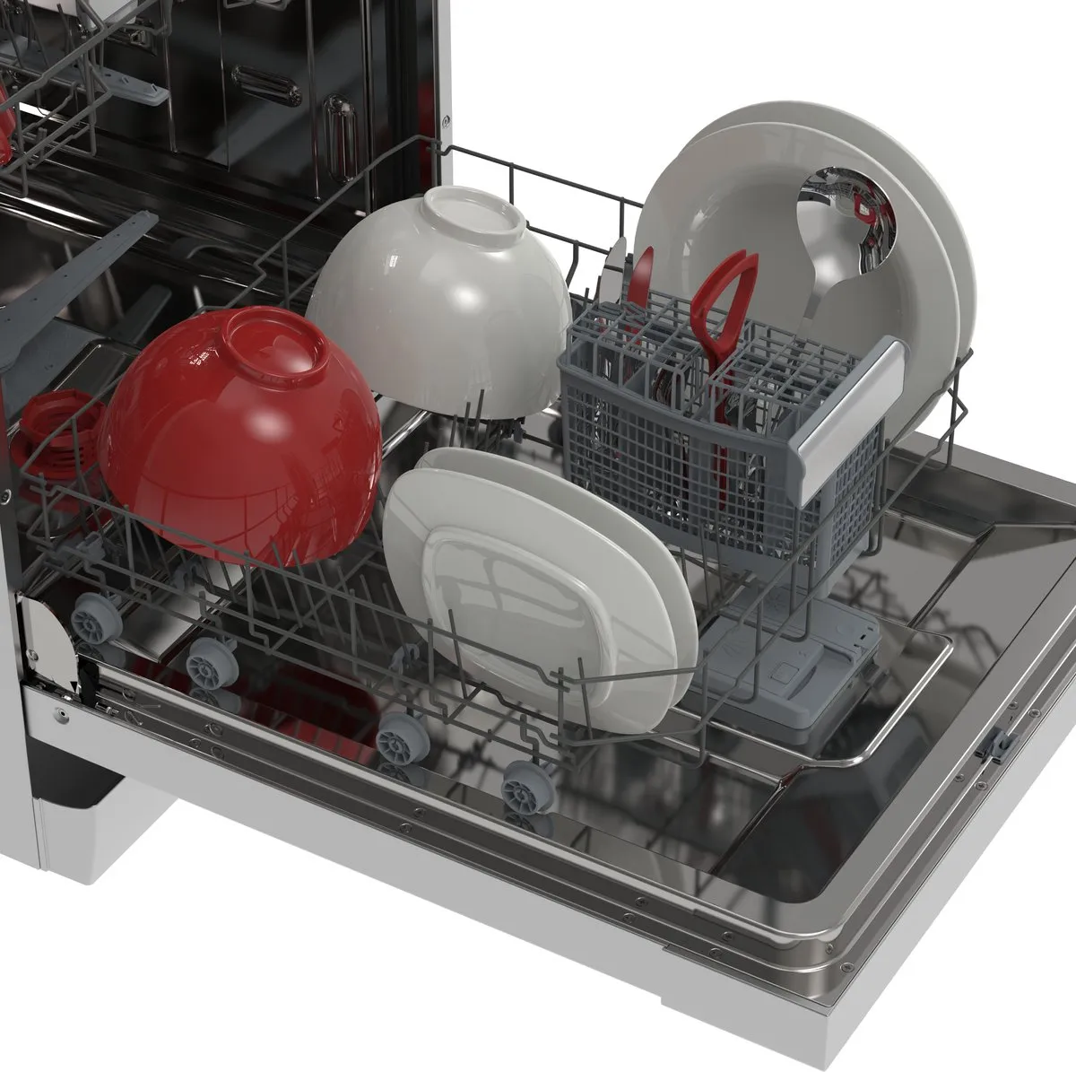 Sharp QWNA4YF44AIEU - vrijstaande vaatwasser - energie label A - 9 liter waterverbruik - 10 jaar motorgarantie - RVS deur