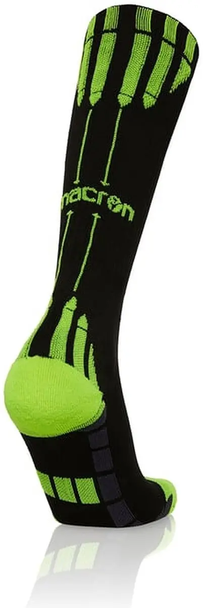 Macron Endurance Loopsokken 35/38 - Zwart/Fluogeel