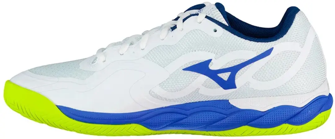 Mizuno Wave Enforce Court AC Allcourt Schoenen - 42.5 - Wit/Dazzling Blue/Lightning Yellow