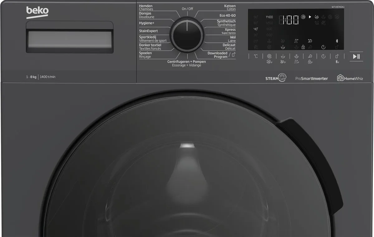 Beko WTV8740A1 Wasmachine 8 kg - Antraciet