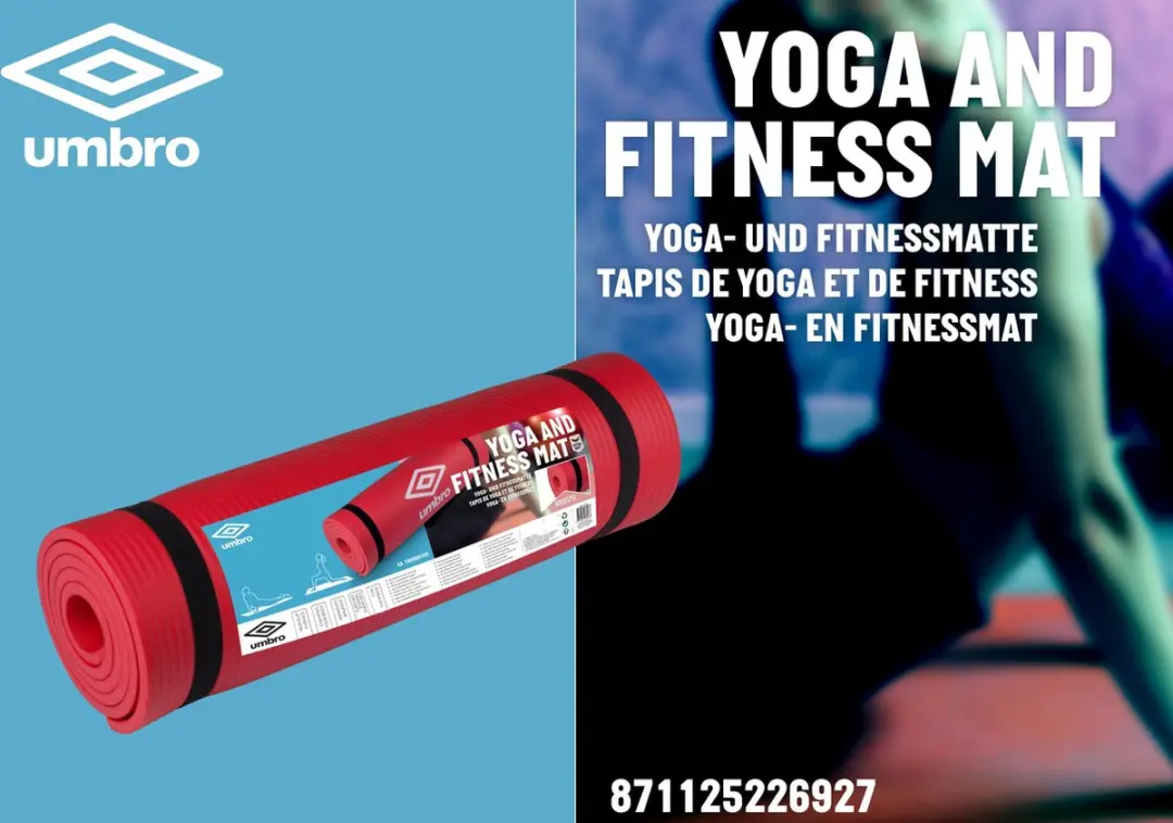 Umbro Yoga Mat 190x58cm - 1cm - Rood
