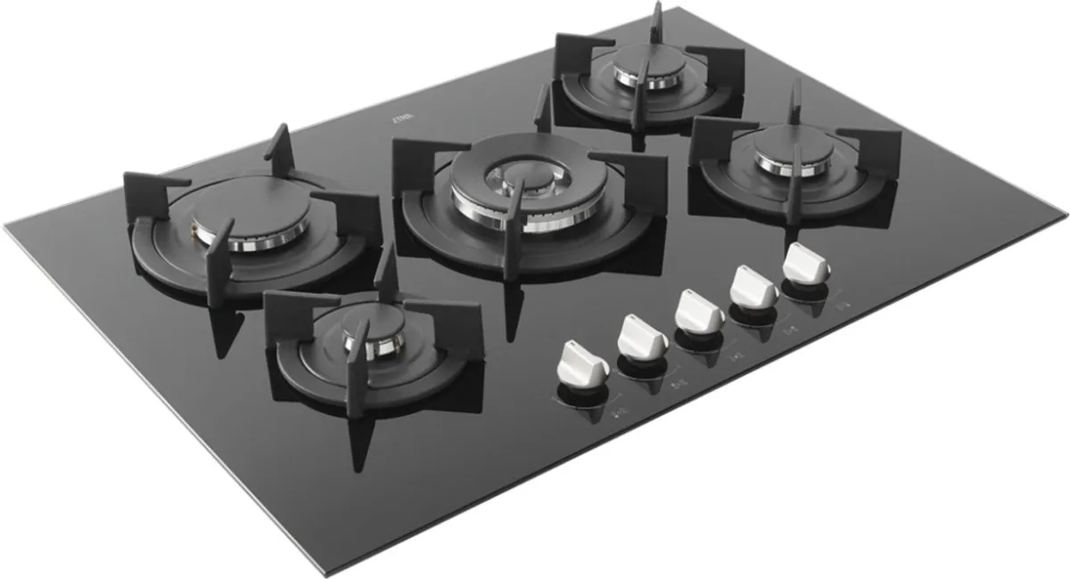 ETNA KGG673ZTA - Inbouw gaskookplaat - Zwart glas