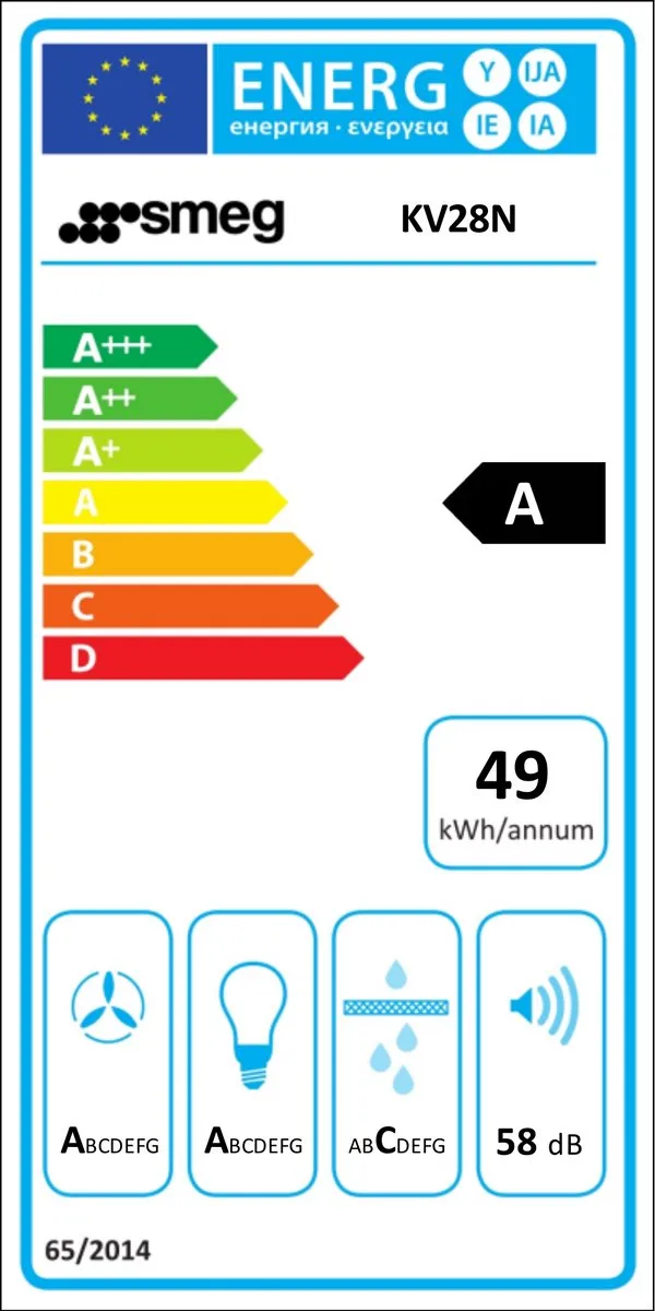 Smeg KV28N Afzuigkap Wandkap - 666 m³/uur - Zwart