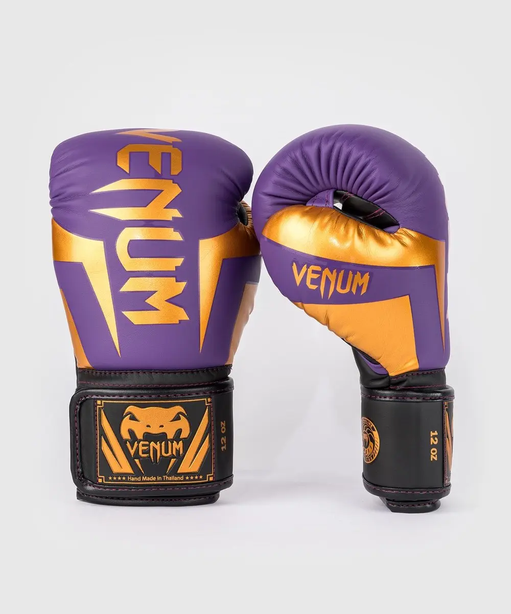 Venum Elite Bokshandschoenen 12 OZ - Donkerpaars/Goud