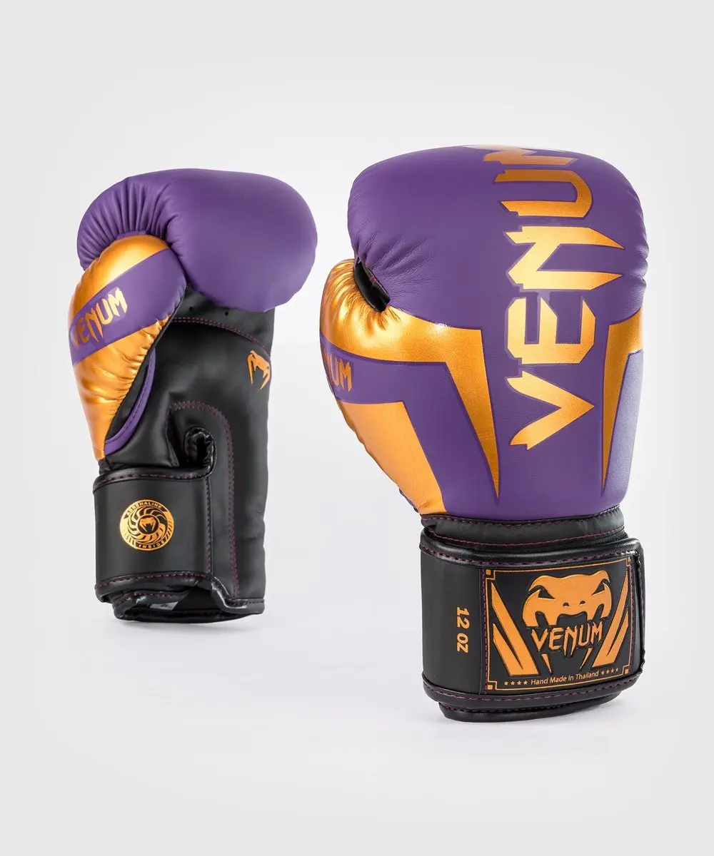 Venum Elite Bokshandschoenen 12 OZ - Donkerpaars/Goud