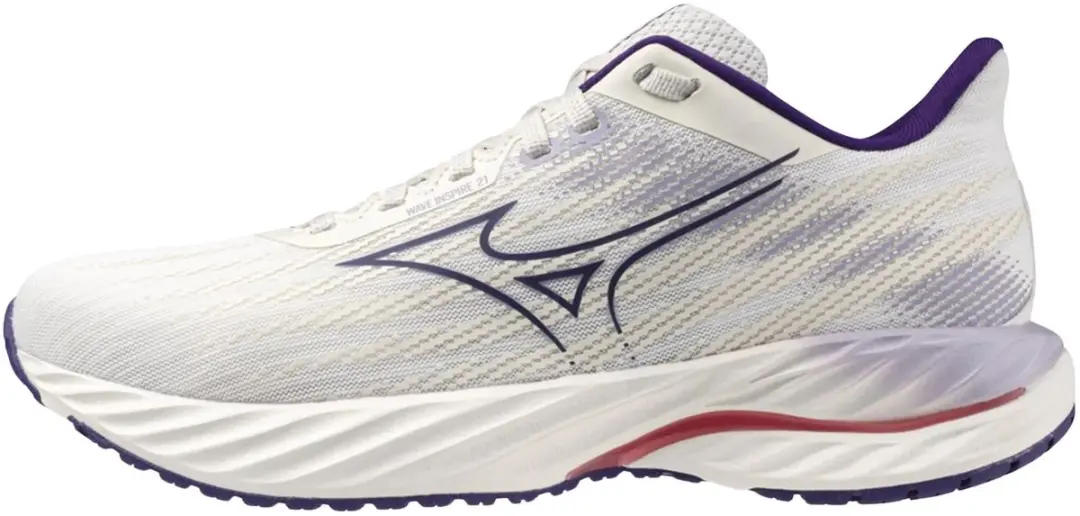 Mizuno Wave Inspire 21 Sportschoenen 38.5 - Offwhite/Dark Purple