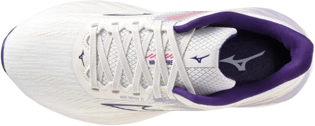 Mizuno Wave Inspire 21 Sportschoenen 38.5 - Offwhite/Dark Purple