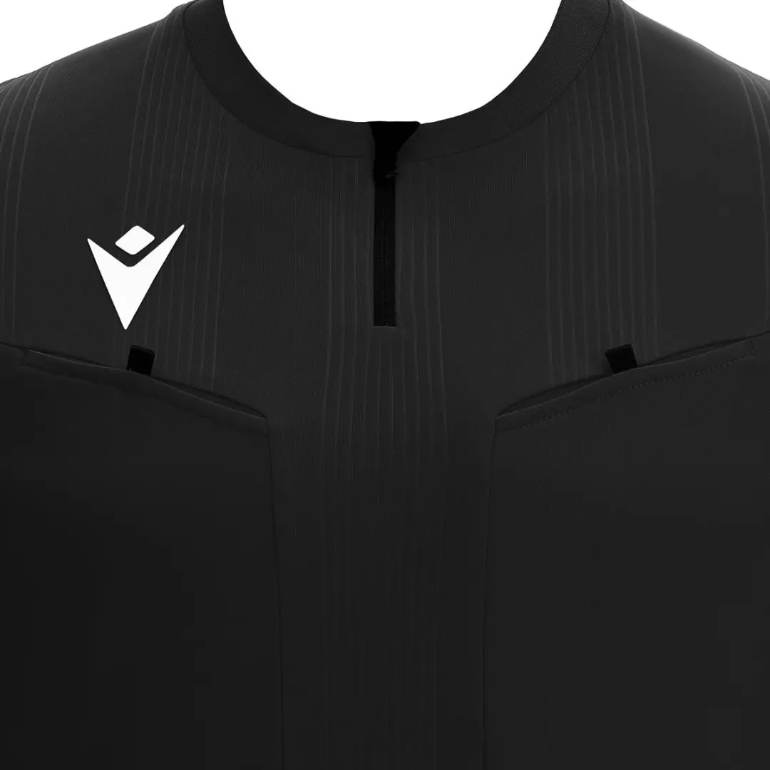 Macron Dienst Scheidsrechtersshirt Korte Mouw Heren M - Zwart