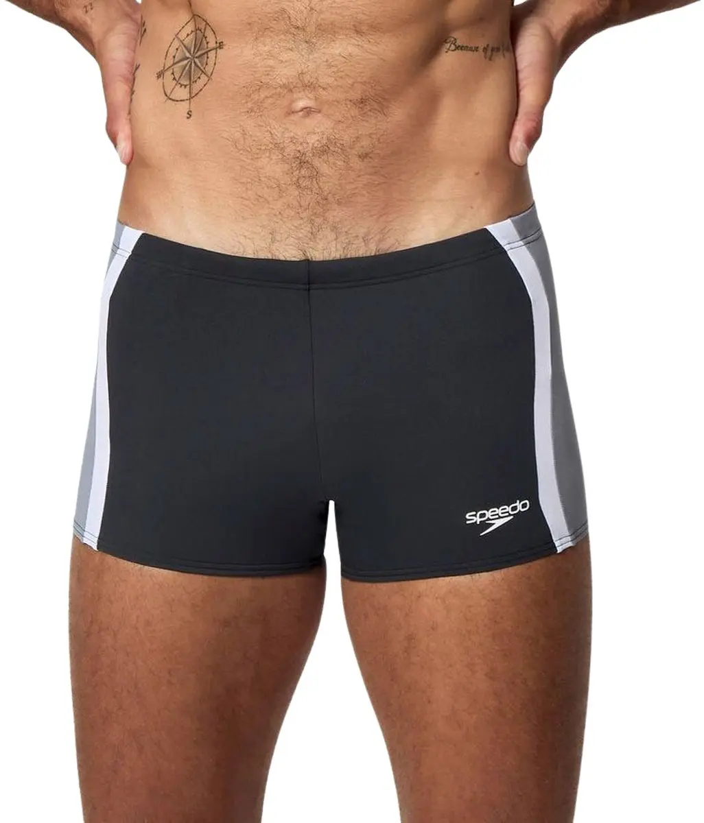 Speedo Solid Splice Aquashort Heren Zwemshort M - Zwart/Grijs